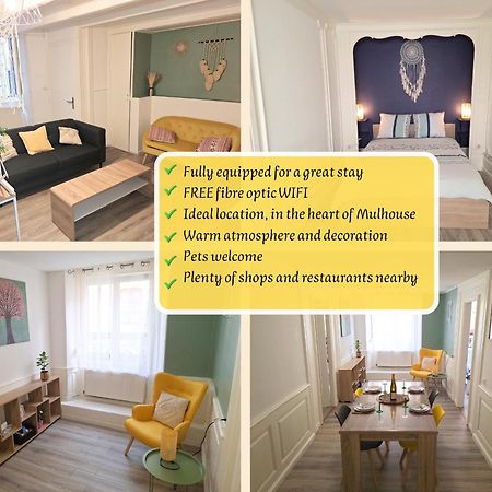 Charmant Et Spacieux Appartement Au Centre Ville - La Boheme Mulhouse Esterno foto